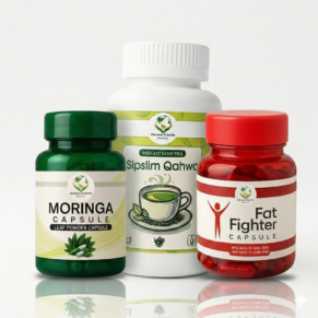 Fat Fighter Capsules + Sipslim Qahwa + Moringa Capsules (Total Wellness Pack)